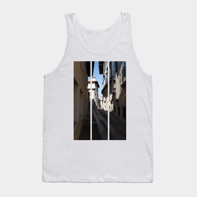 North Italy Life in the center of the lombard medieval city. Walking through narrow streets and walls. Sunny summer day. (vertical) Tank Top by fabbroni-art